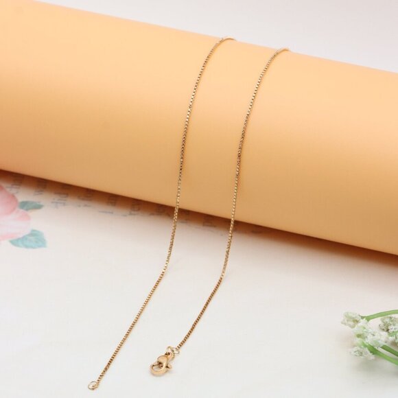 "Elegant Rose Gold Box Chain Necklace for Everyday or Layered Look, XPNL0317 - Picture 10 of 12